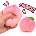Crunchy Squishies Soft Peach Squeeze Toy 2-Pack – Crispy Crunch Sound Stress Balls | ASMR Sensory Fidget Toys for Adults & Kids | Realistic Pink Peach Squishies