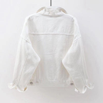 Oversized Vintage White Denim Jacket