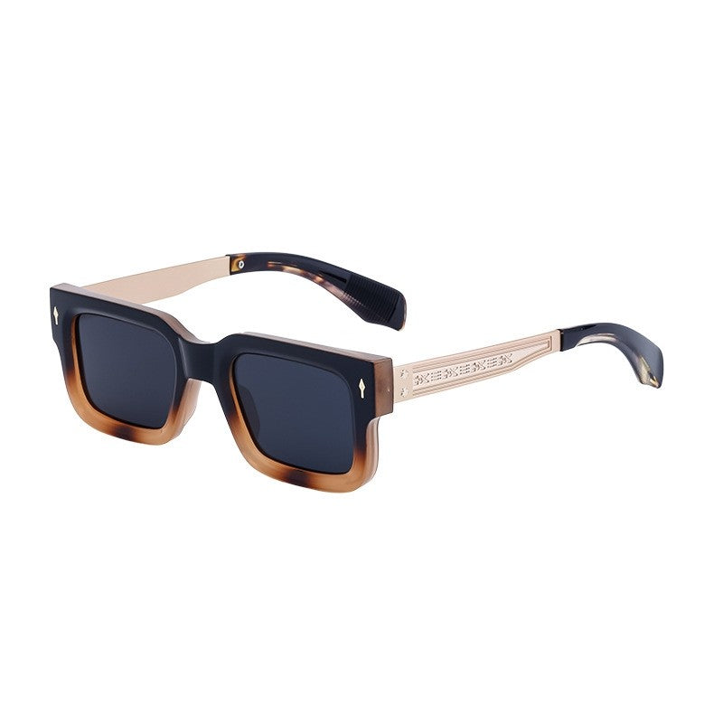 UV400 Unisex Full Square Frame Polarized Retro UV Protection Sunglasses