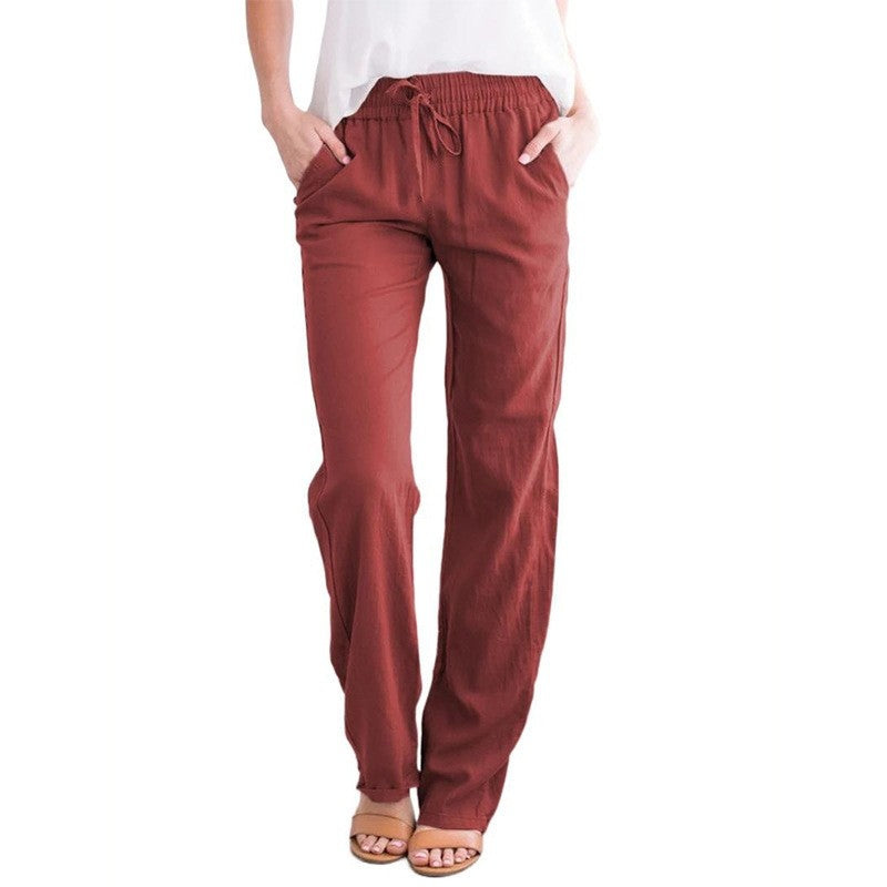 Relaxed Wide-Leg Pants with Adjustable Drawstring - Casual and Comfortable