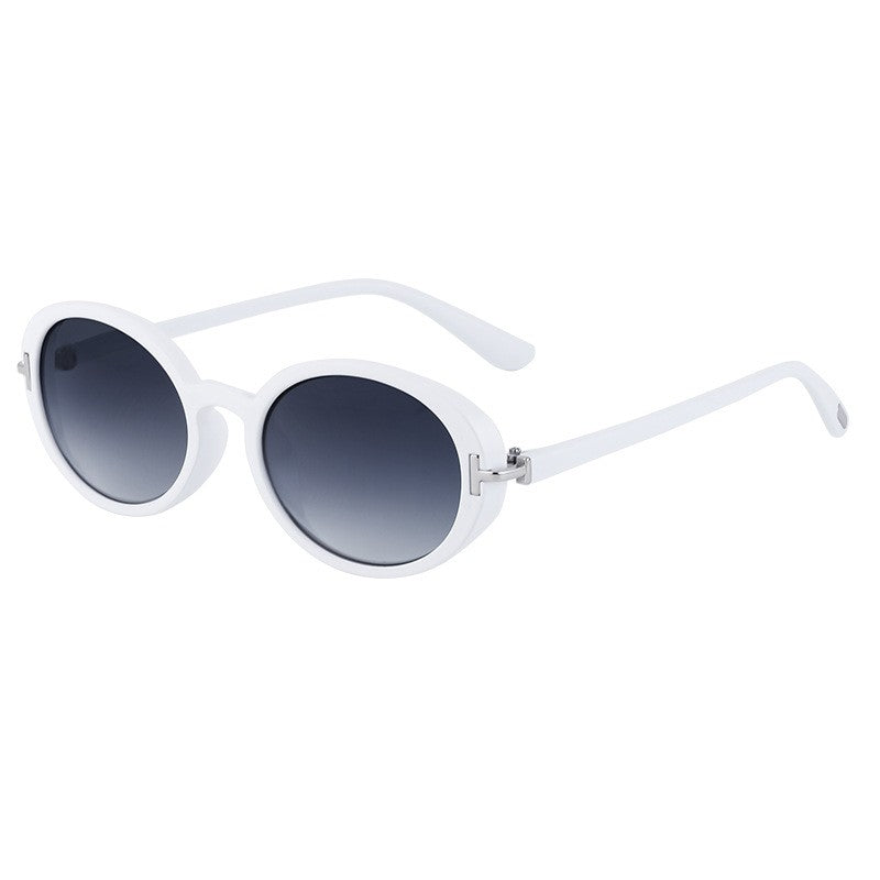 Oval Frame T-Shaped Sunglasses For Women's Fashion