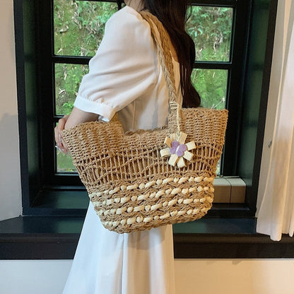 Handcrafted Oversized Straw Tote for the Beach