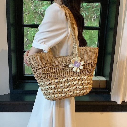 Handcrafted Oversized Straw Tote for the Beach