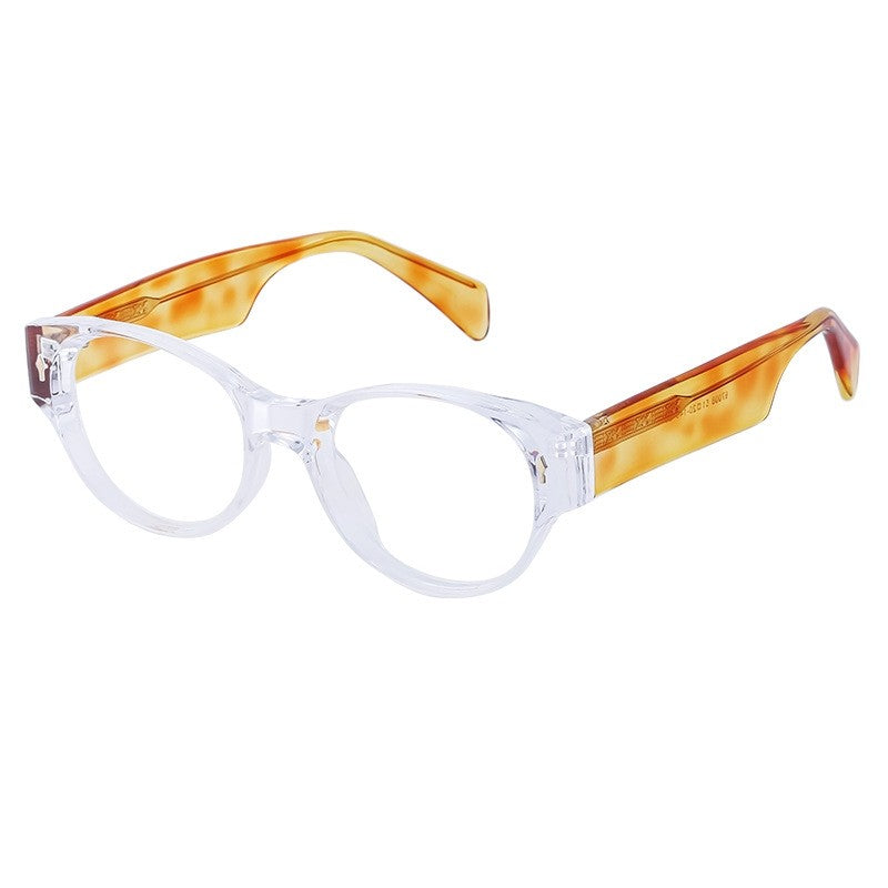 Fashion Cat Eye Acetate Insertion Clear Lens Glasses