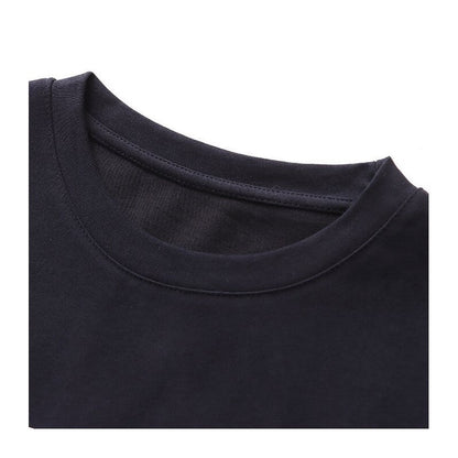 Bold Solid Letter Print Crew Neck T-Shirt