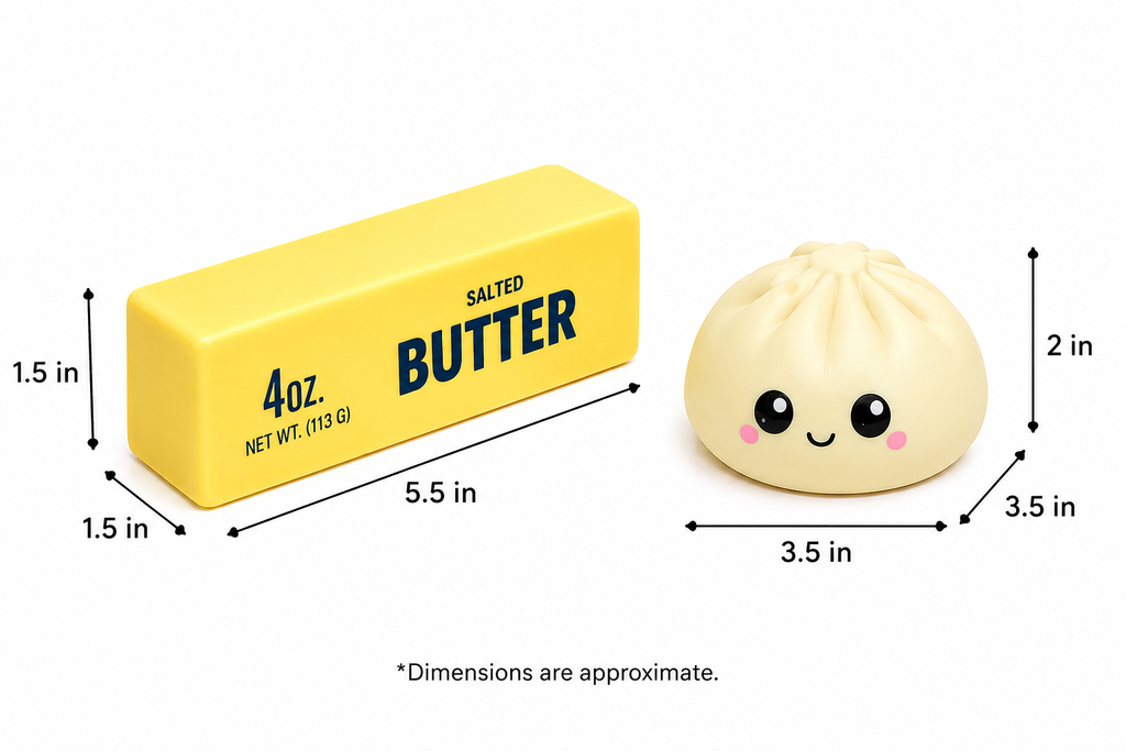 Butter Squishy + Squishy Dumpling Combo Pack – 2PC Stress Relief Fidget Toy Set