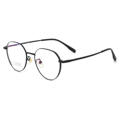 Fashion Titanium Alloy Small Round Frame Clear Lens Glasses