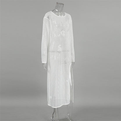 Hollow Out Split Elegant Fashion Dress