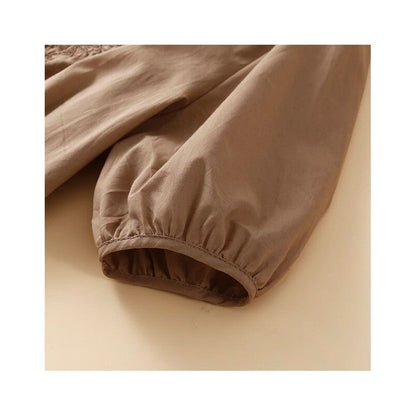 Embroidered Cotton Linen Loose Fit Round Neck Top