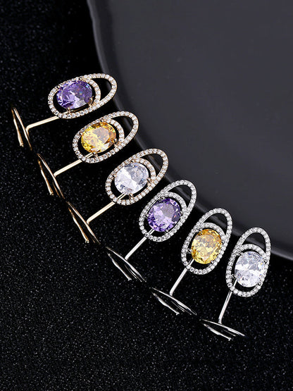 Rhinestone Geometric Nail Ring