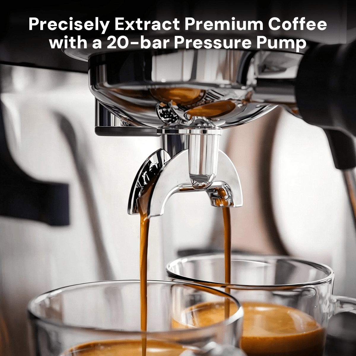 Kismile Espresso Machine, Semi-Automatic Coffee Maker with Bean Grinder and Milk Frother Steam Wand