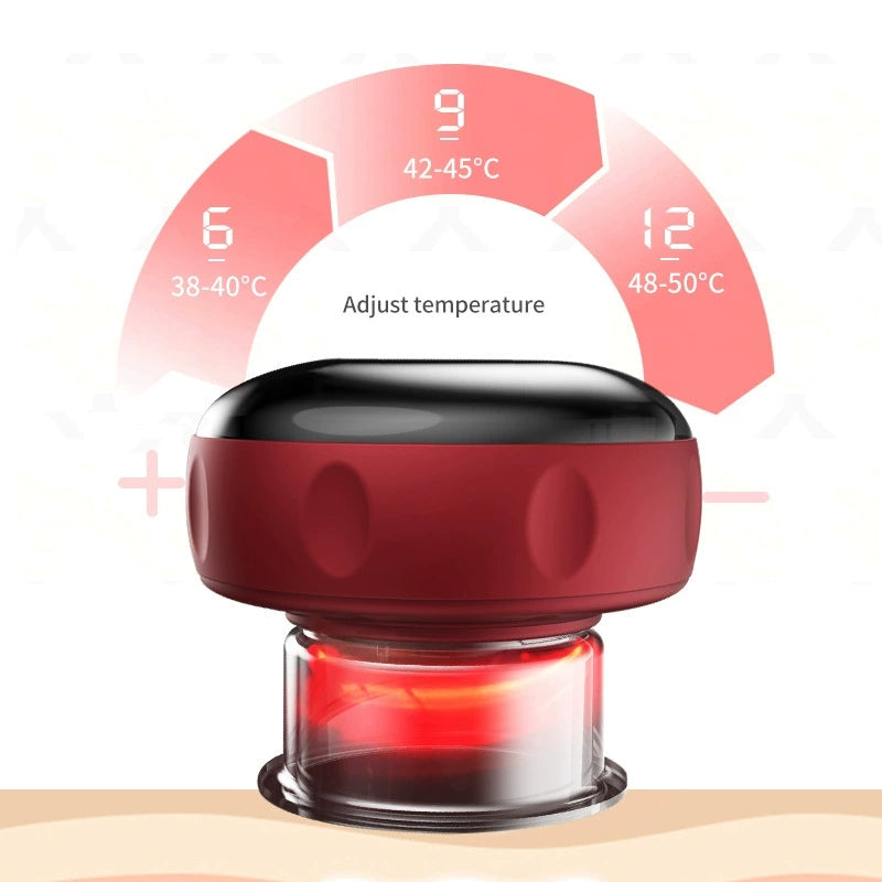 Cupping Massage Device – 6 Suction Modes, Red Light Therapy, 1200mAh, Rechargeable