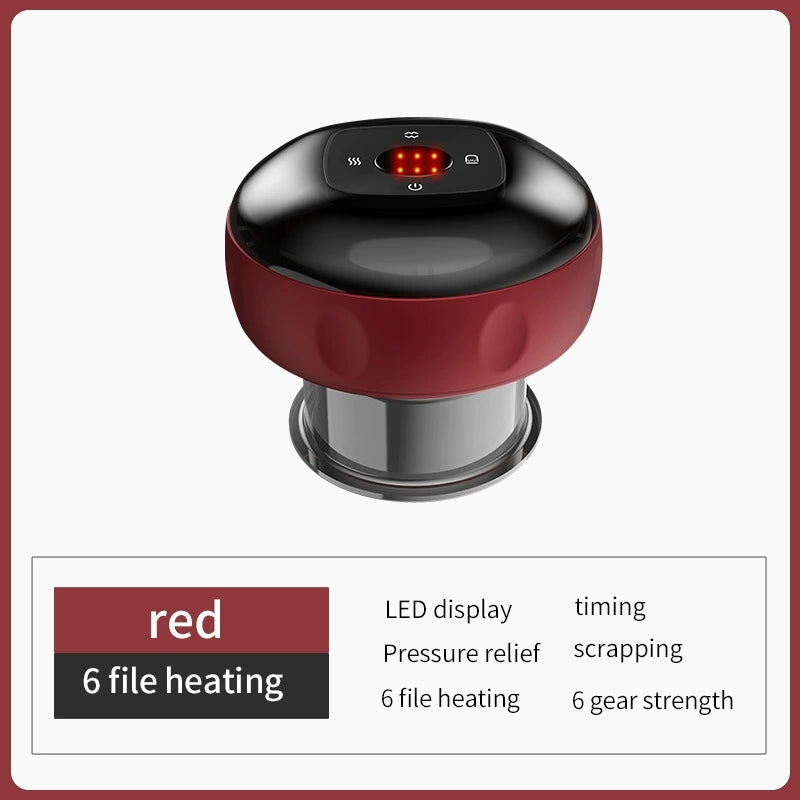 Cupping Massage Device – 6 Suction Modes, Red Light Therapy, 1200mAh, Rechargeable