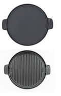 Jim Beam Cast Iron Round Reversible Grill & Griddle – Double-Sided Pre-Seasoned Griddle