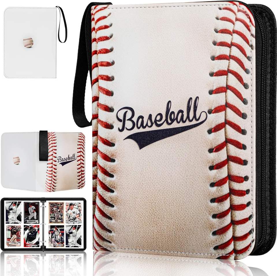 Trading Card Binder 400 Cards 50 Pages – 4 Pocket Zipper Album Organizer
