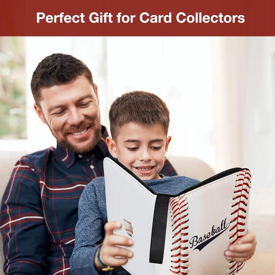 Trading Card Binder 400 Cards 50 Pages – 4 Pocket Zipper Album Organizer