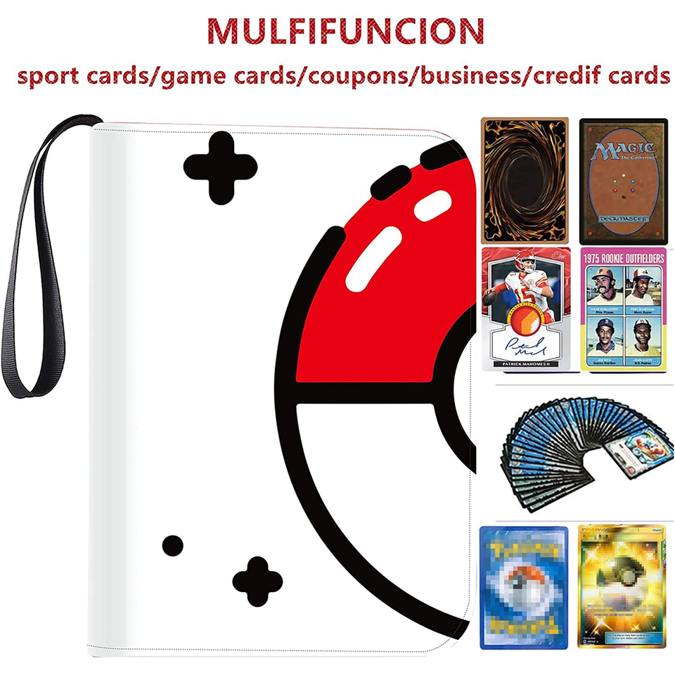Trading Card Binder 400 Cards 50 Pages – 4 Pocket Zipper Album Organizer