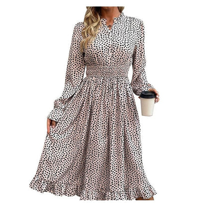 Leopard Print Long Sleeve Dress - Trendy and Chic