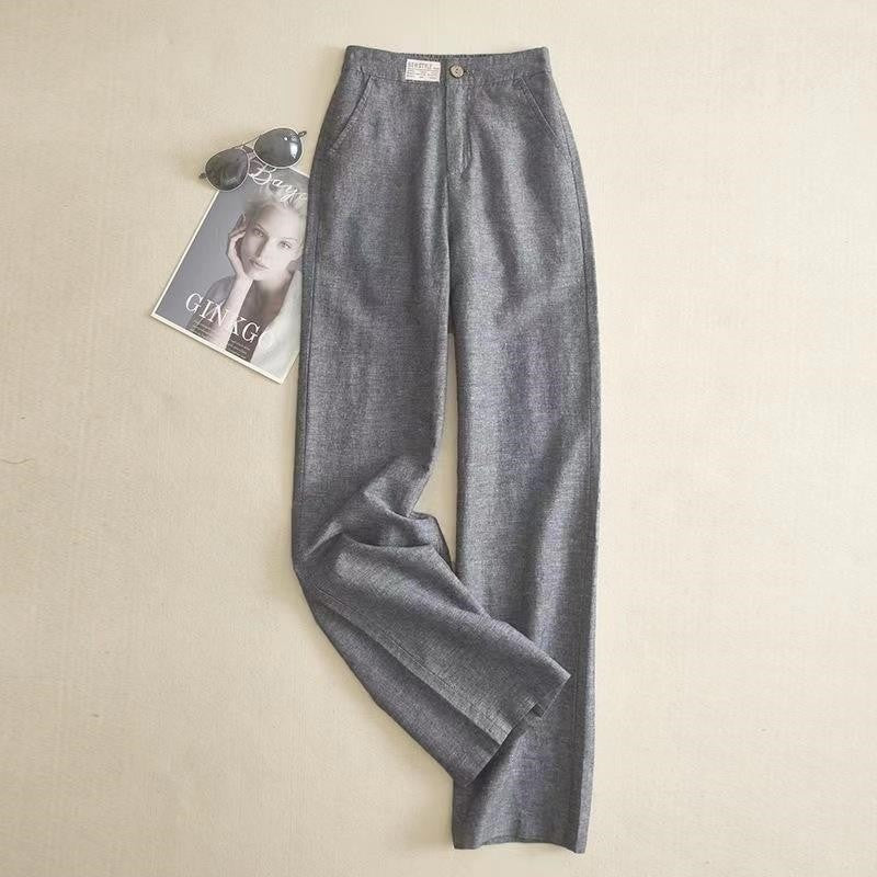 Stylish Relaxed High-Waisted Straight-Leg Trousers