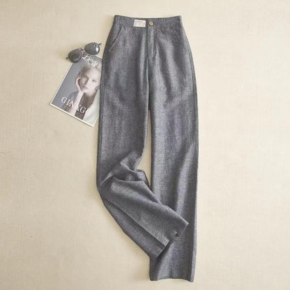 Stylish Relaxed High-Waisted Straight-Leg Trousers