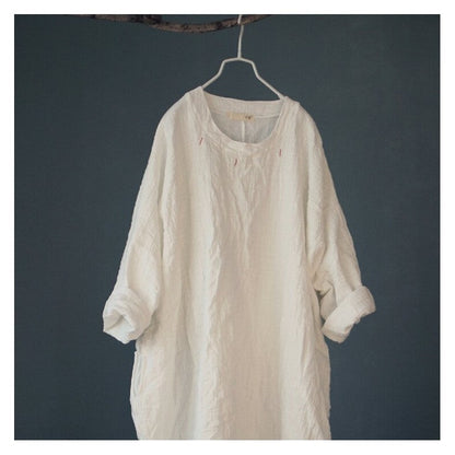 Embroidered Maxi Dress with Solid Color Long Sleeves