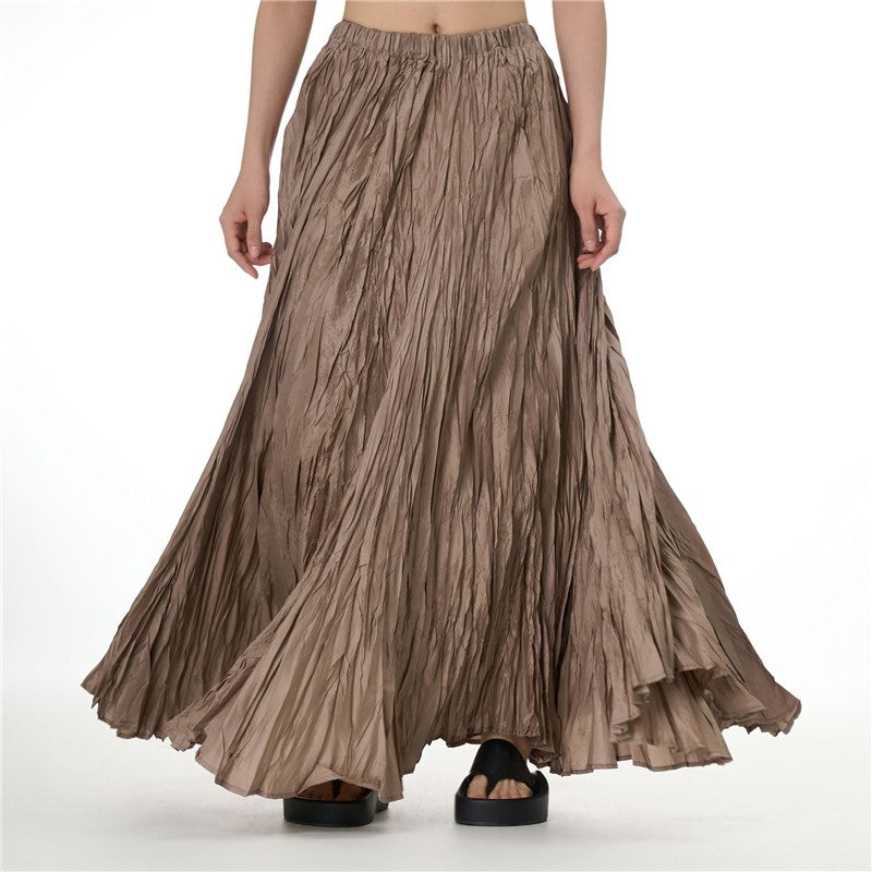 Solid Color Draped Ruched Skirt
