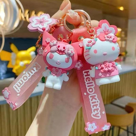 Sakura Cartoon Cat Large Keychain Pendant
