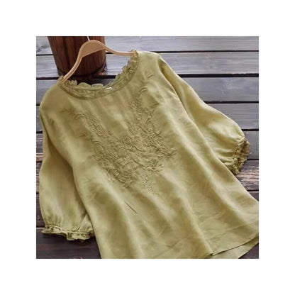 Breathable Loose Fit Embroidered T-Shirt