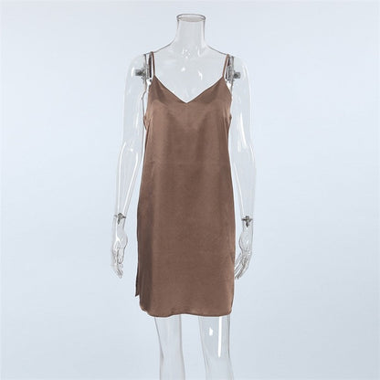 Sleek Backless Halter Nightgown