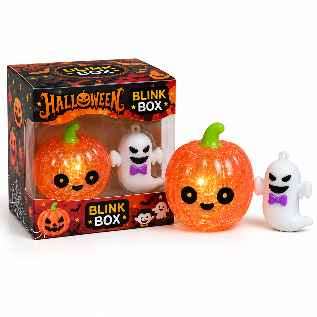 Halloween Mystery Squishy 2-Piece Set – Blind Box Ghost & Pumpkin Stress Relief Fidget Toys | Collectible Halloween Characters | Ages 3+