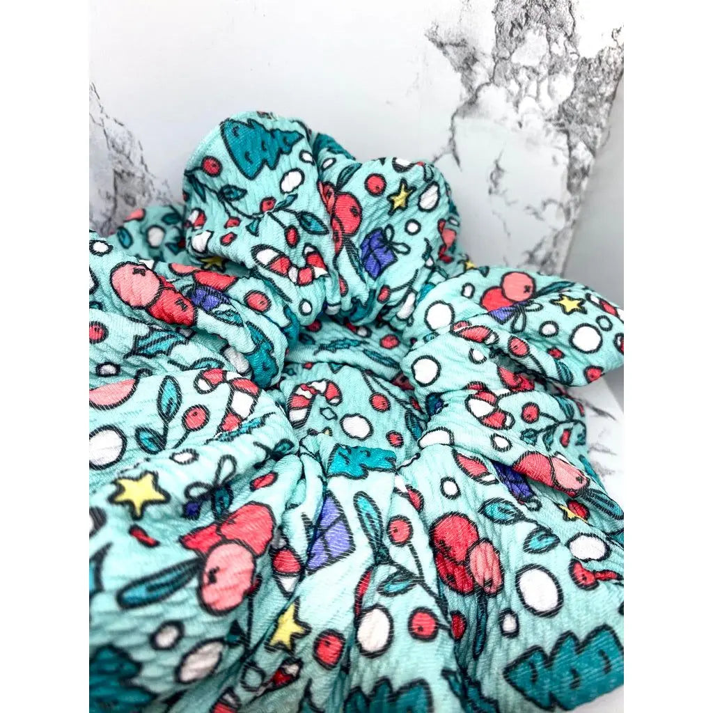 Teal Winter Wonderland Scrunchie