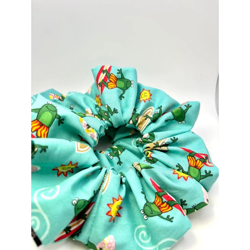 Surfing Frog Summer Scrunchie