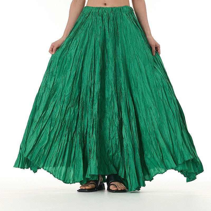 Solid Color Draped Ruched Skirt