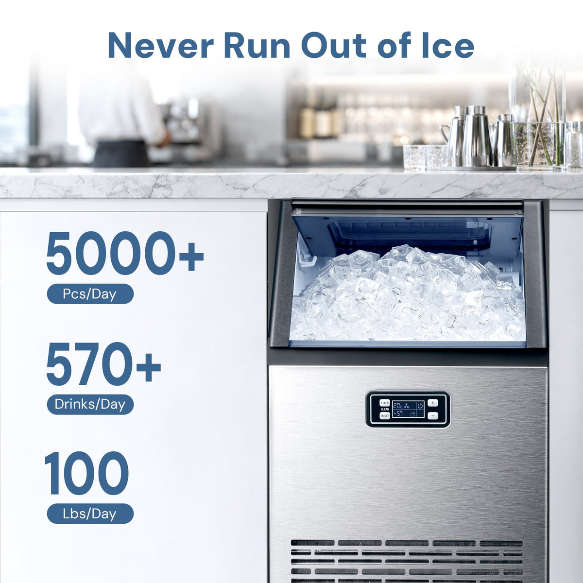 265LBS Freestanding Commercial Ice Maker
