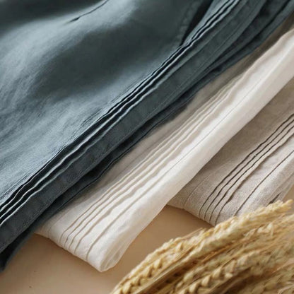 Women's Cotton Linen Wide-Leg New Style High-Waisted Thin Straight Casual Pants