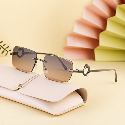 Fashion Frameless Square UV400 Sun Protection Outdoor Eyewear Sunglasses