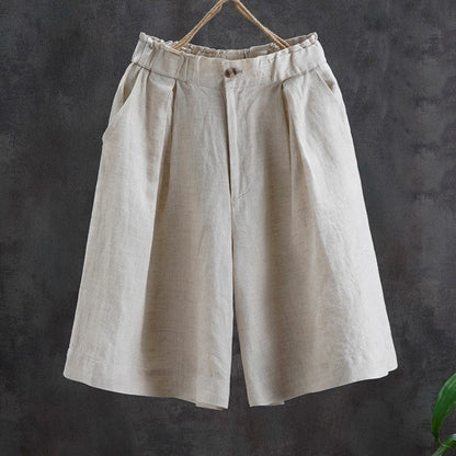 Women's Wide Leg Cotton Blend High Waist Casual Pants