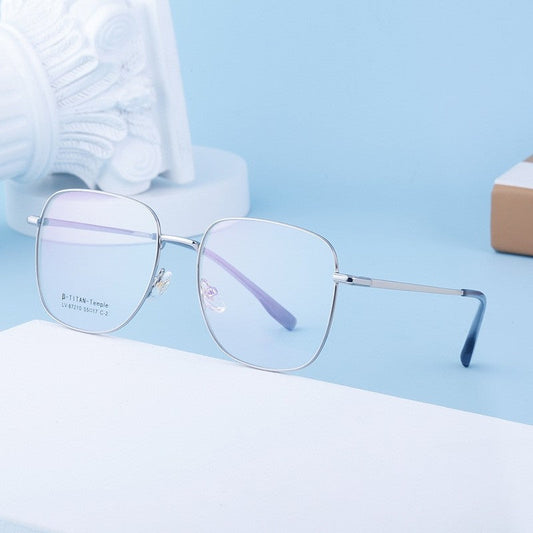 Fashionable And Artistic Square Half-Titanium Matte Glasses