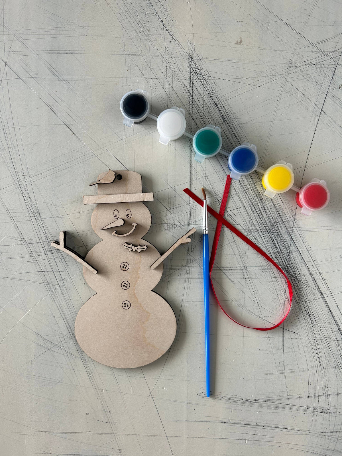 Build Your Own Snowman Ornament Paint Kit