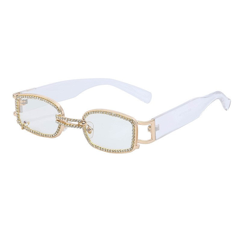 Fashion Diamond-Encrusted Small Frame Sunglasses