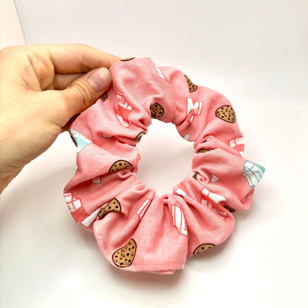 Mini Cookies and Milk Pink Scrunchie