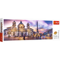 Panorama 500 Piece Jigsaw Puzzle, Piazza Navona, Rome, Italy, Fountain of the Four Rivers, European Cities Puzzle, Adult Puzzles, Trefl 29501