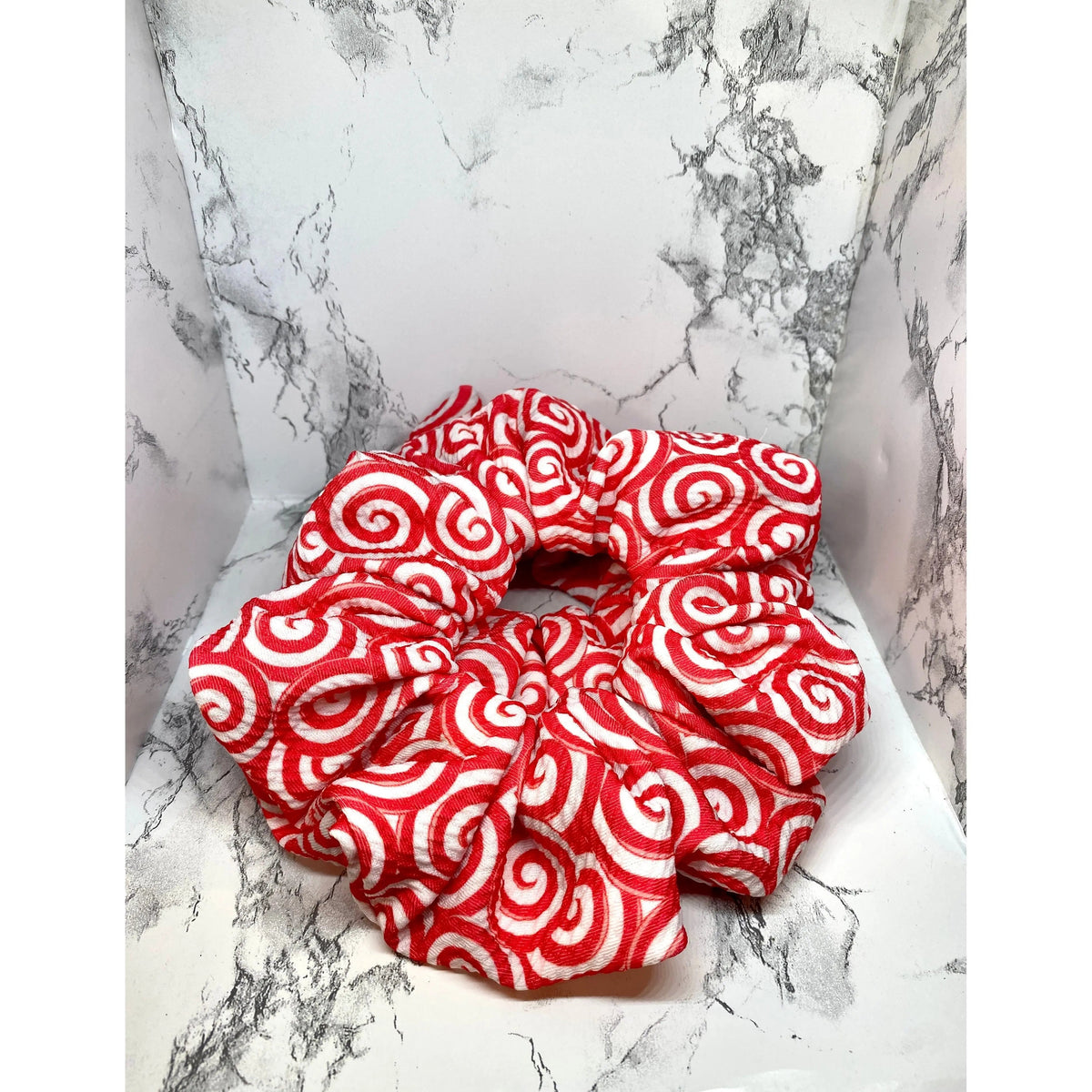 Candy Cane Swirl Christmas Bullet Scrunchie