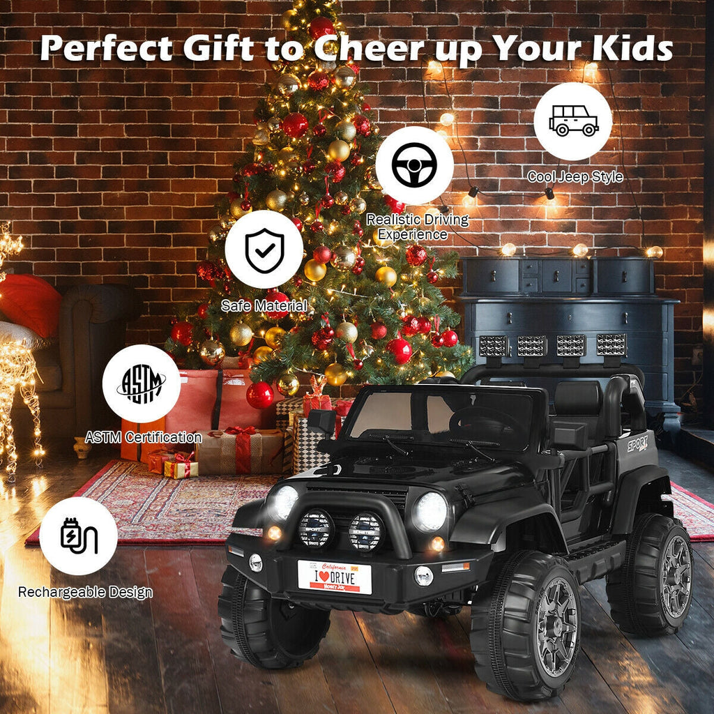 12V 2-Seater Ride on Car Truck with Remote Control and Storage Room