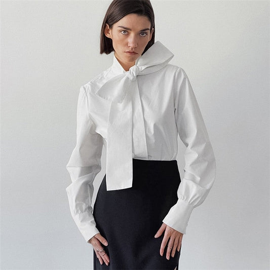 Chic Solid Color Long Sleeve Blouse