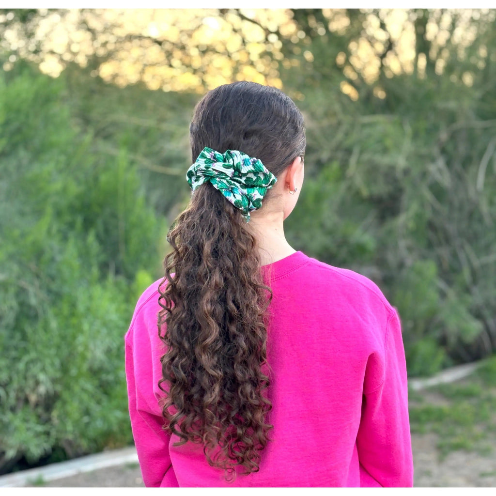 Prickly Pear Cactus Ribbed Scrunchie
