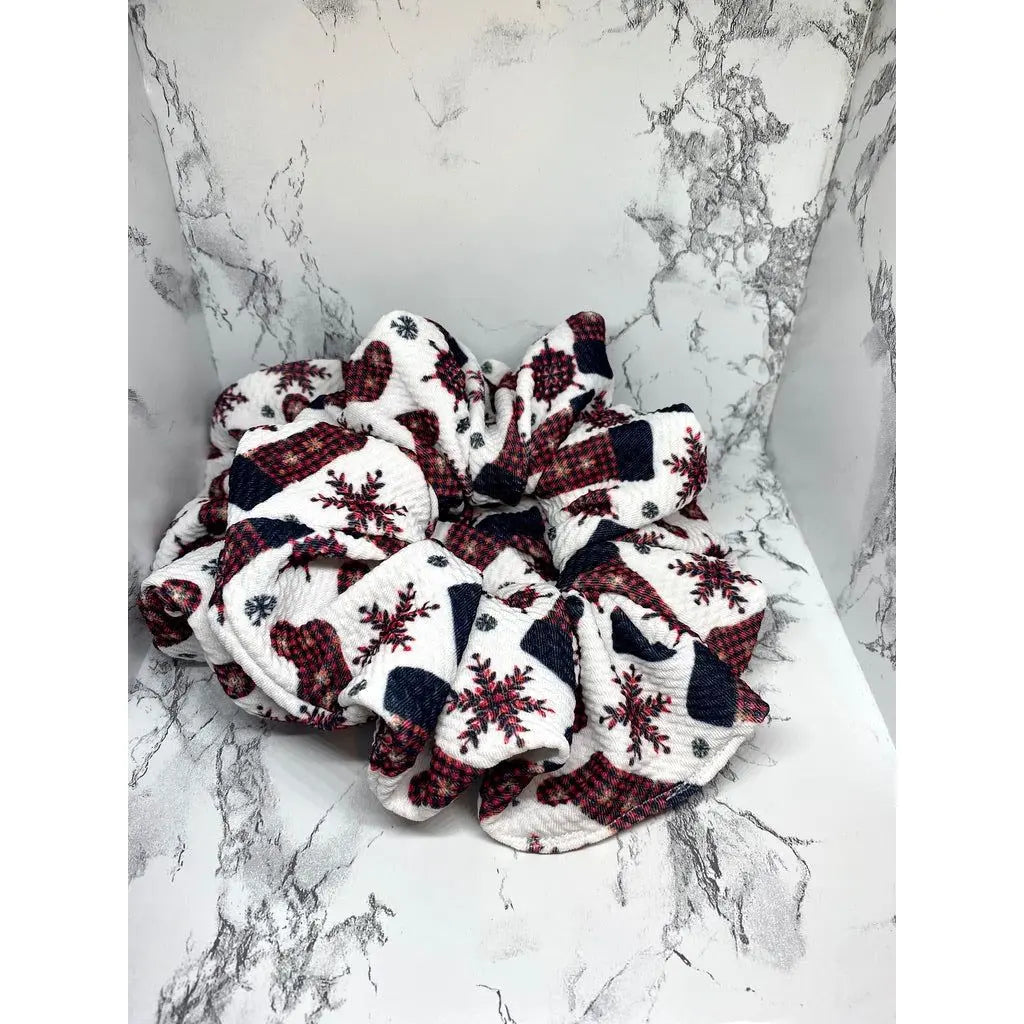 Red Stocking Christmas Bullet Scrunchie