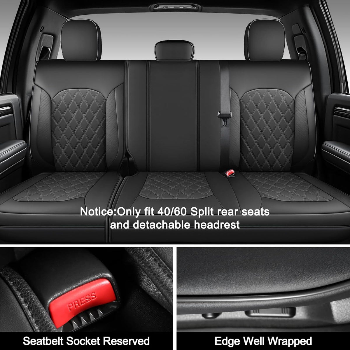 Umbrauto Truck Seat Covers for Silverado/Sierra,Black
