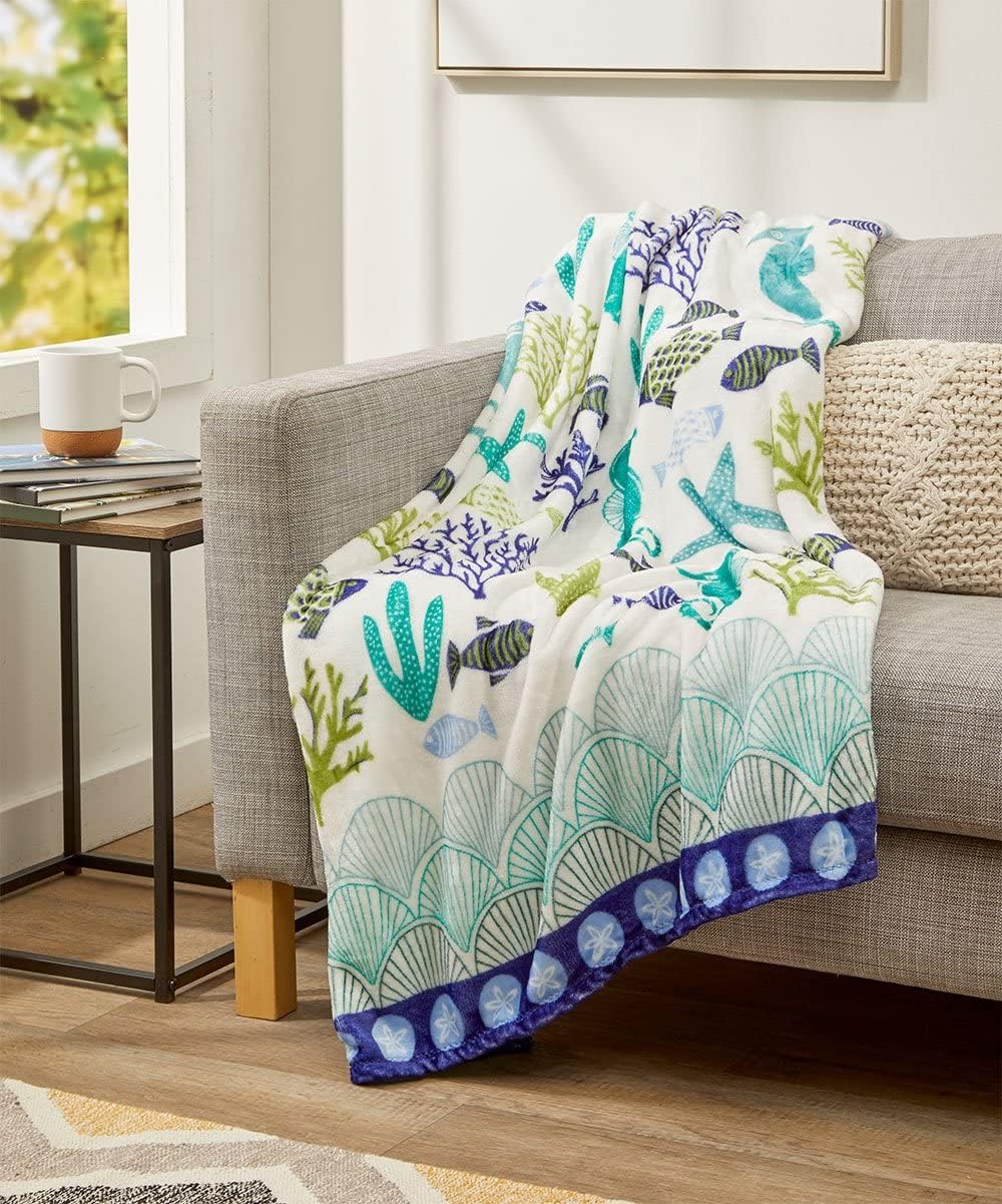 Soft Fleece Throw Blanket 50x60 – Lightweight Cozy Bed Couch Sofa Blanket for All Seasons
