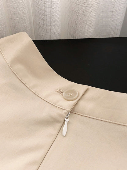 Simple A-Line High Waisted Solid Color Skirts Bottoms